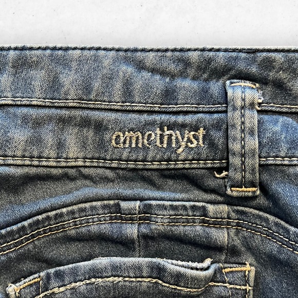 Body Con Jeans‎ Skinny Women's 3 Amethyst Low Rise 2 Buttons Medium Wash Stretch - Picture 8 of 8